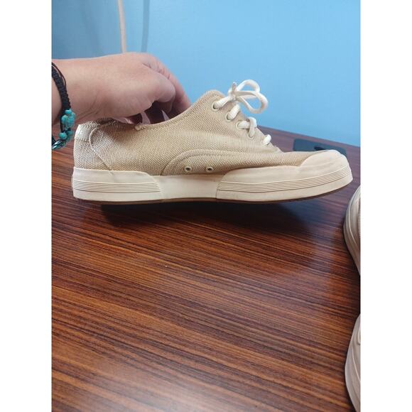 Reebok Beige Canvas Style Sneakers Shoes Size 10 - Picture 5 of 8